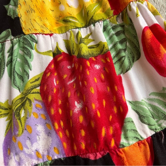 Vintage 90s Mod Retro Faith Strawberry Cherry Fruit Print Polka Dot Mini Skirt - Picture 7 of 11